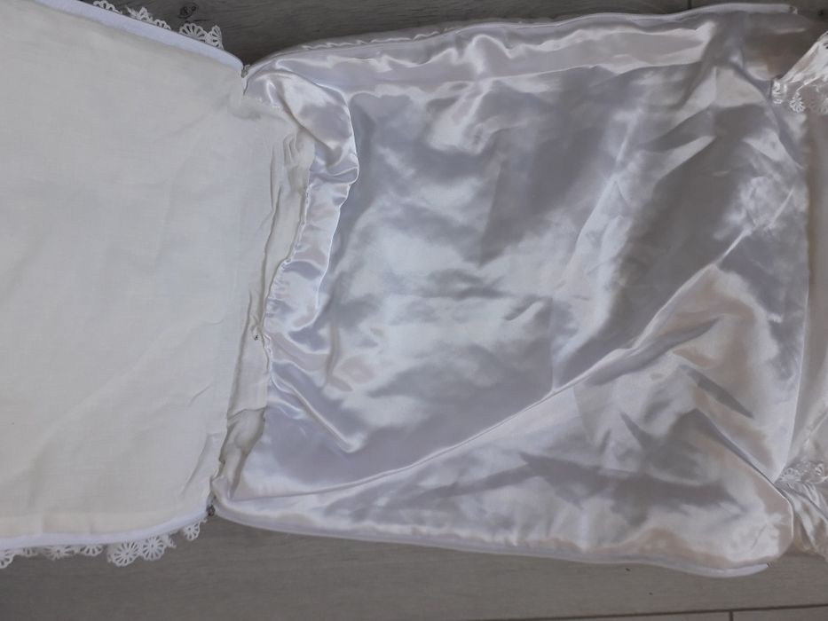 Becik śpiworek spiwor niemowlęcy do chrztu bialy PRL