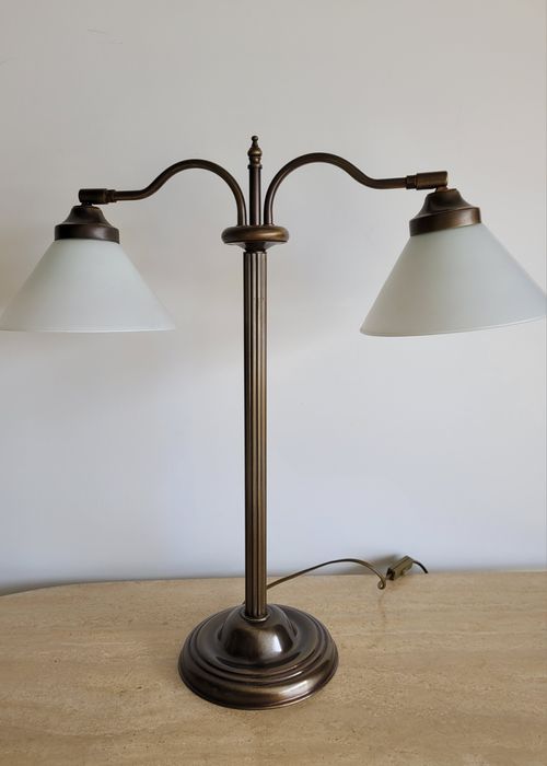 Piękna stara nocna mosiężna lampka antyk