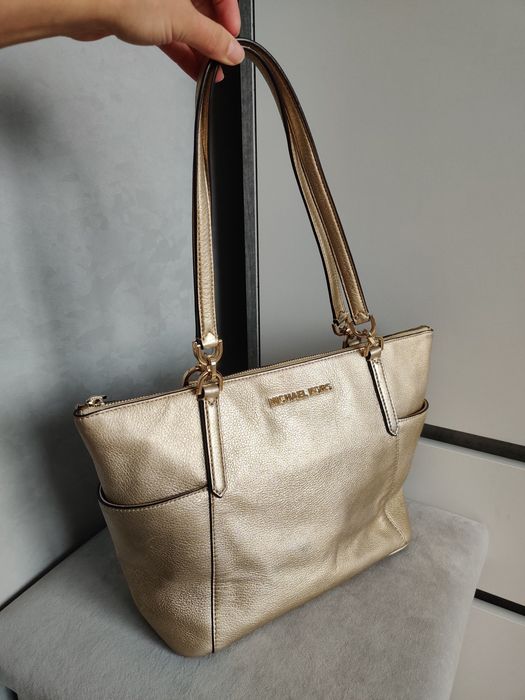 Michael kors gold tote bag шкіряна сумка