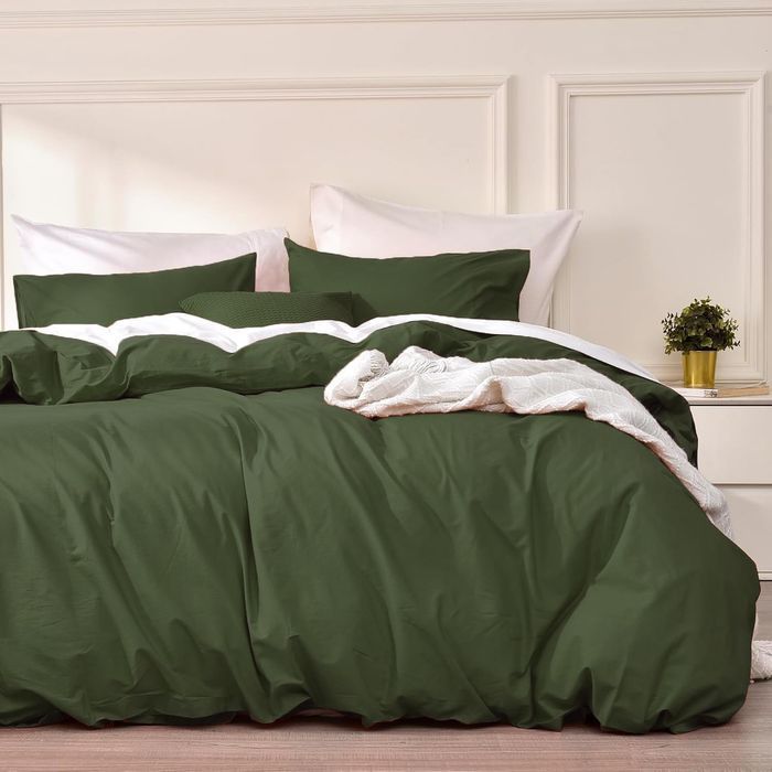 Duvet Cover Set - Tufted Microfiber - 200x220 Green, 2x80x80