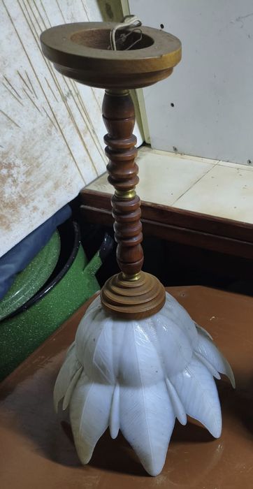 Lampa KWIAT, vintage grube szkło