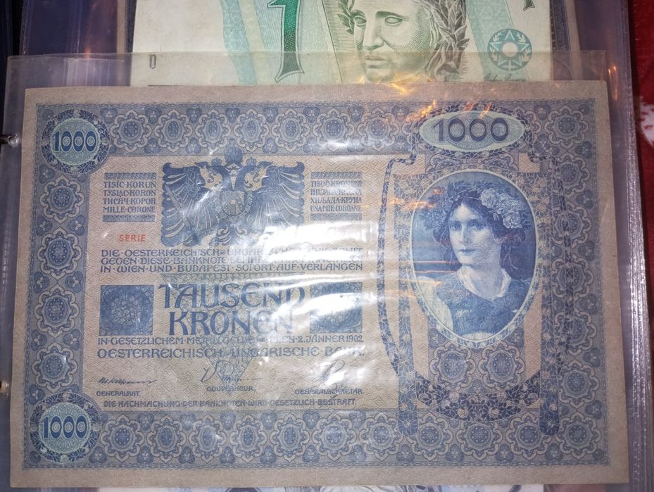 Nota 1000 Kronen Áustria 1902