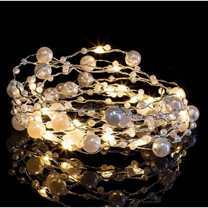 LED гирлянда-штора белый жемчуг 3*3 м