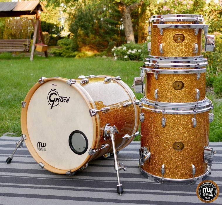 ‼️ Perkusja Gretsch USA Custom Stop Sign 18”, 10", 12”, 14" Gold ‼️