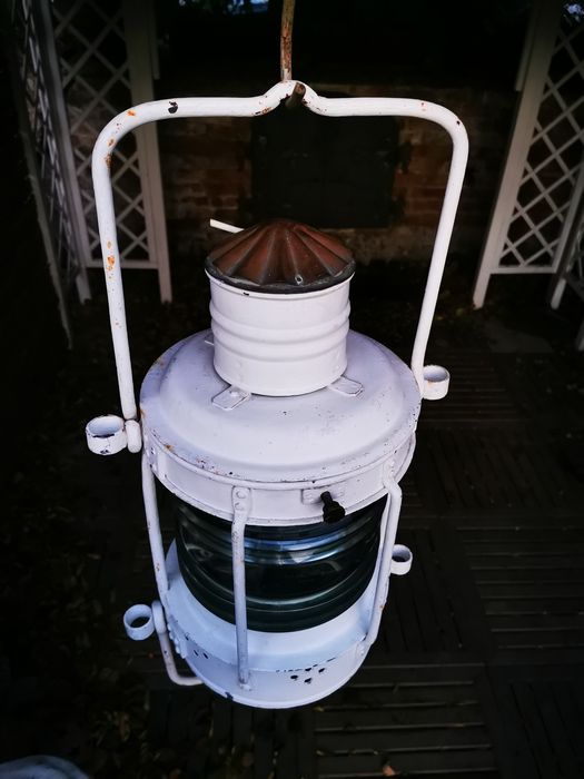 Stara lampa okrętowa nawigacyjna - WIELKA 75cm! 230V - loft