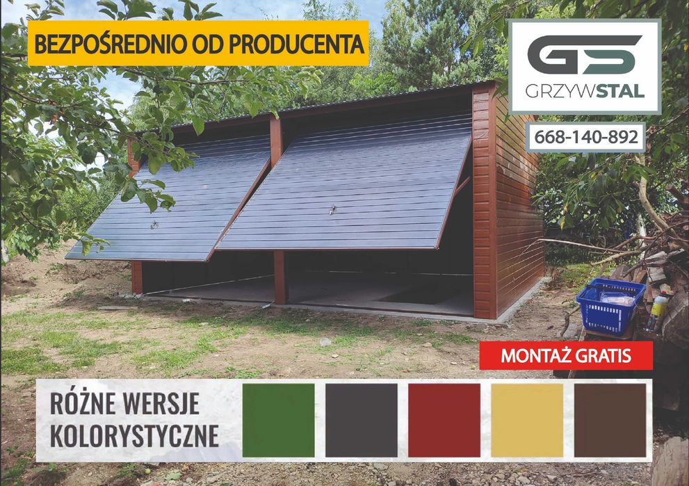 Garaż blaszany 6x6 / Magazyn Rolny / Garaże Blaszane  - GRZYWSTAL*