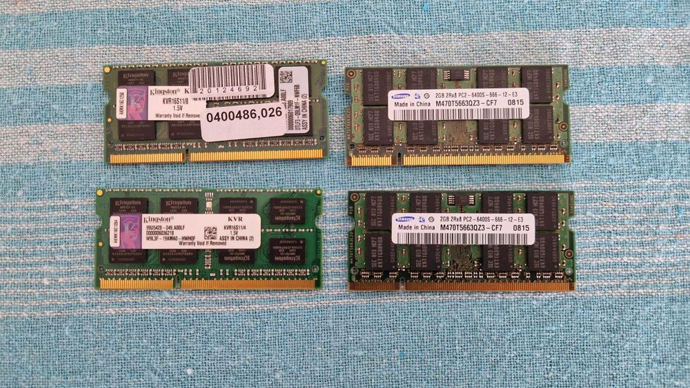 Memória RAM 2GB Portátil Samsung & Kingston