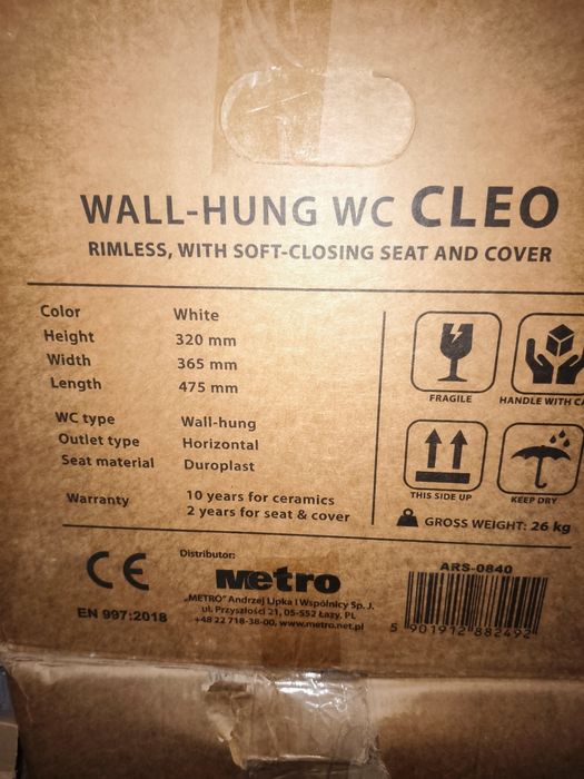 Miska WC wisząca Cleo z deską