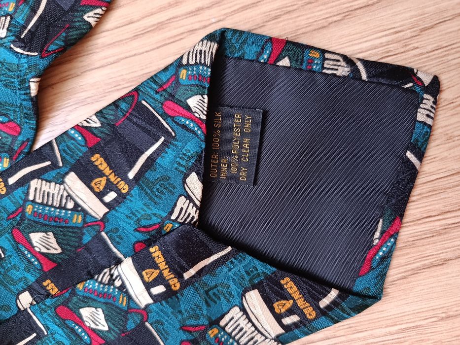 Чоловіча шовкова краватка в принт кухлів пива Guinness