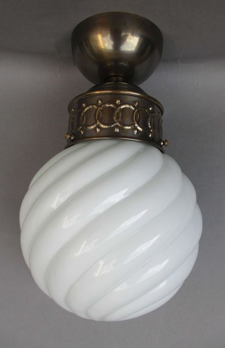 Stary, mosiężny lampion / ampla / plafon /mały żyrandol.