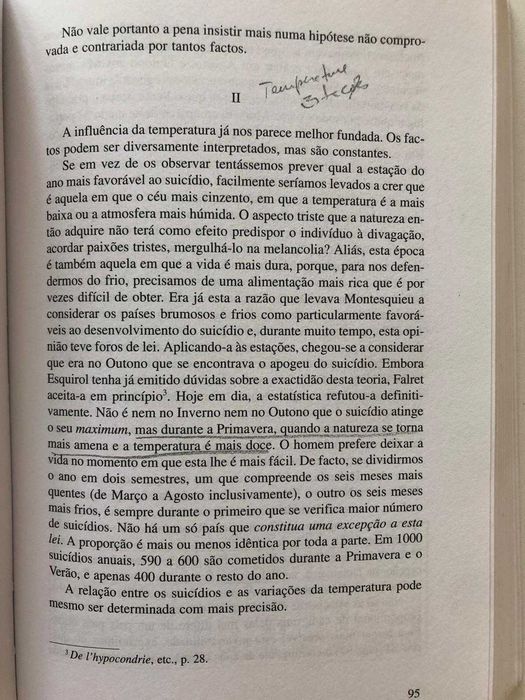 O Suicídio, Estudo Sociológico - E. Durkheim - Ótimo Estado | Portes Grátis
