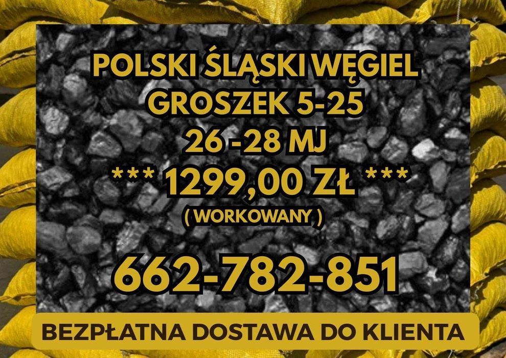 POLSKI ŚLĄSKI WĘGIEL : GROSZEK 5-25, 26-28MJ - Transport Gratis !