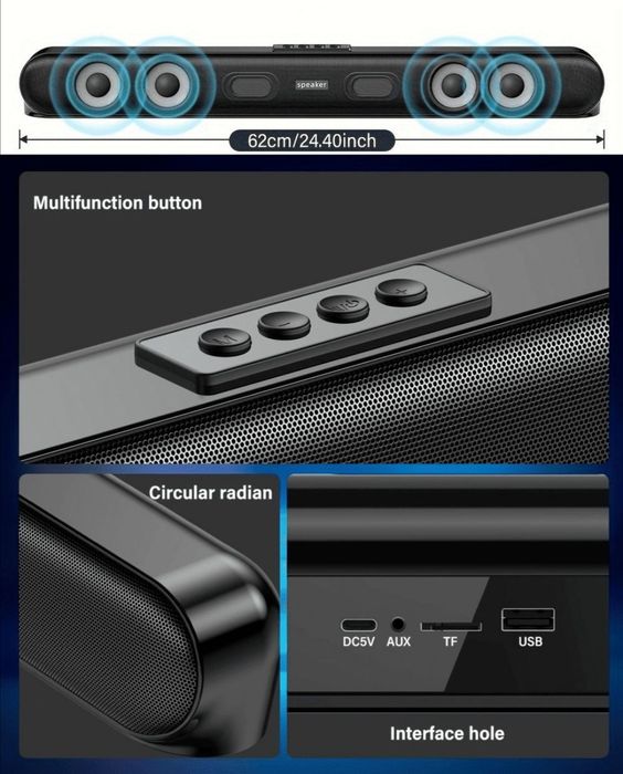 62 См Саундбар 4 Стерео Колонка Блютуз Телевизор Компютер Ноутбук ПК