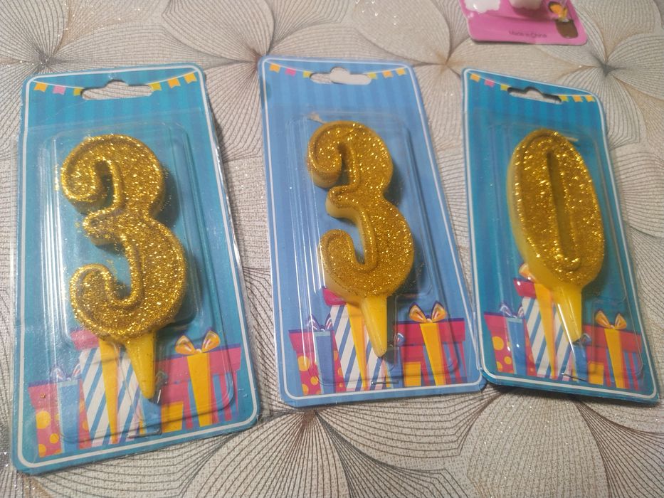 Свічки на торт свічка цифра 5 3 0 свечки кекси для торта