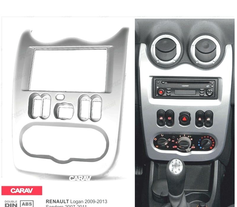 MOLDURA ADAPTADOR GRIS PARA RADIO 2-DIN PARA RENAULT DACIA LOGAN SANDERO DUSTER NISSAN NP200