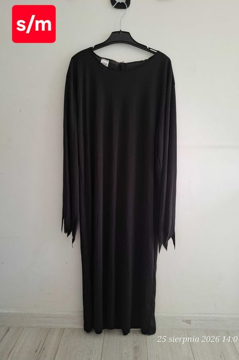 Czarna szata kostium Halloween przebranie strój S/M żniwiarz upiór mroczny czarodziej