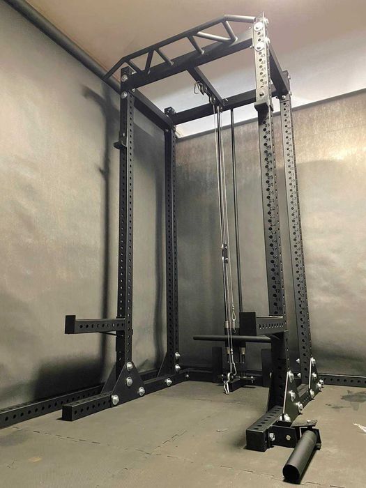 HALF RACK 80x80x3 + wyciąg góra dół + belki + haki / klatka siłownia