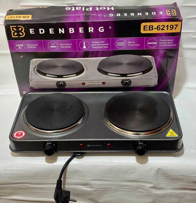 Плита плитка електрична Edenberg EB-62197 2500Вт Нова
