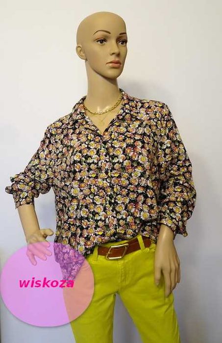 Casualowa koszula kwiaty klasyk 100% wiskoza Topshop 40 L