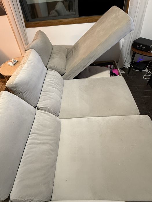 Sofá 6 lugares Gato Preto Ruffalo bege - Semi-novo