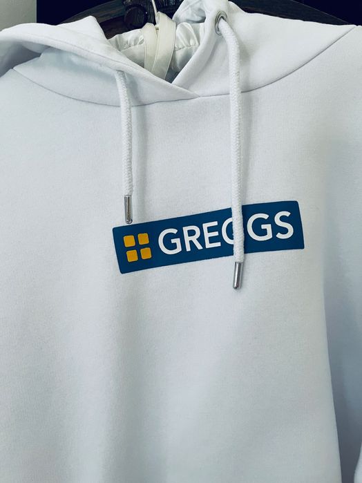 GREGGS  krótka biała bluza z kapturem 40/42