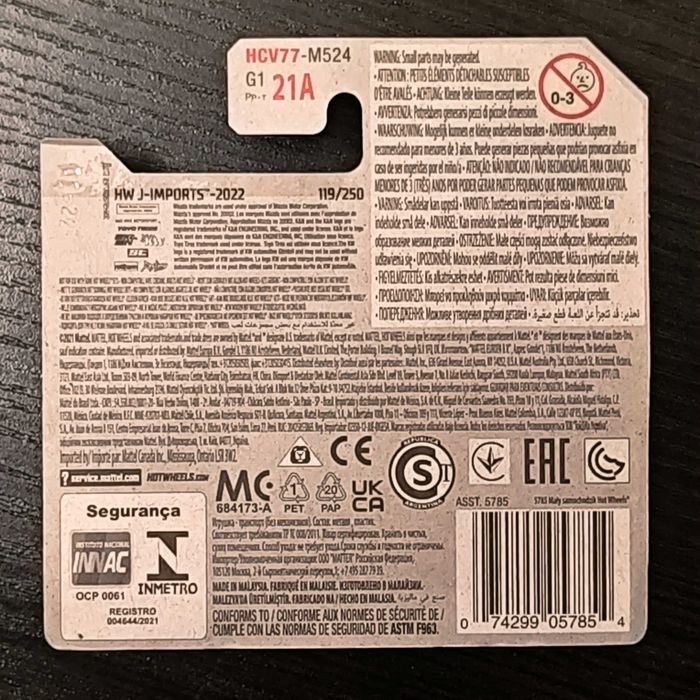 '91 Mazda MX-5 Miata Hot Wheels 2022 r. 119/250 HCV77-M524 nr1625