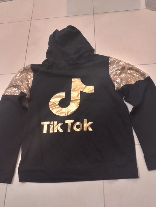 Czarna bluza dziewczęca Tik Tok