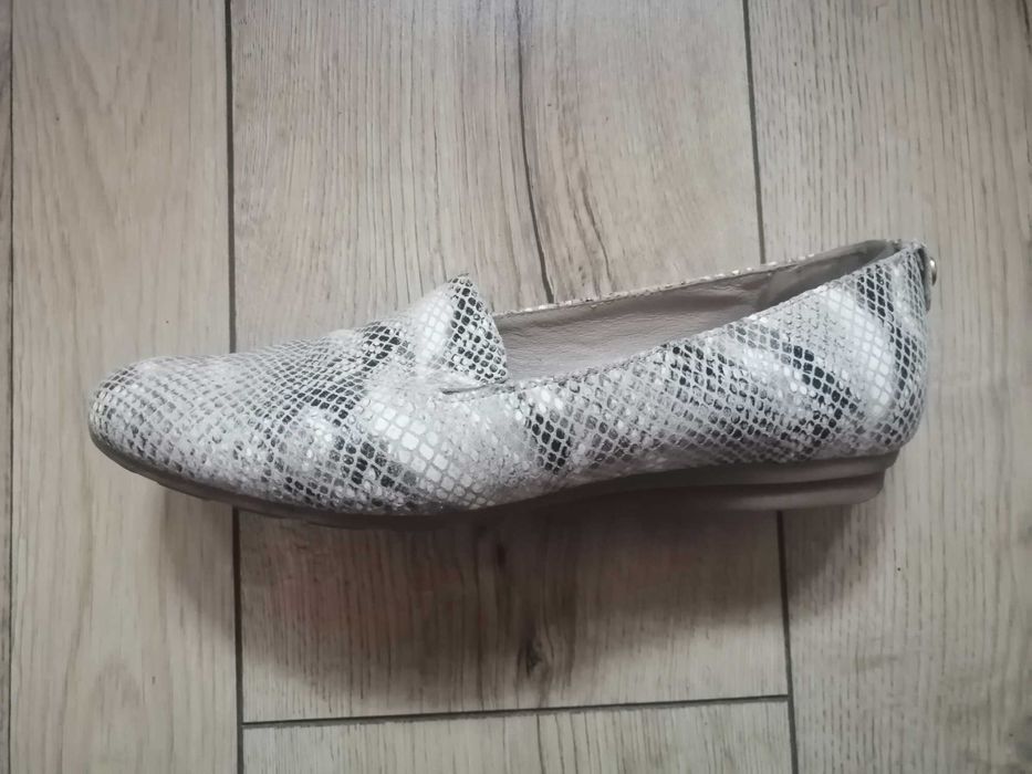 Mokasyny panterka skóra wzorki Ryłko relax 38