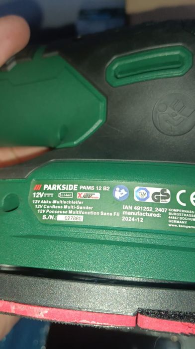 Акумуляторна шліфувальна машина parkside pams 12 b2