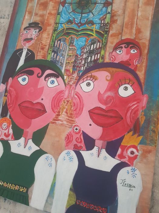 O Ferreirinha pintura acrilica sobre tela "as manas".