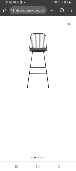 Banco alto em ferro preto