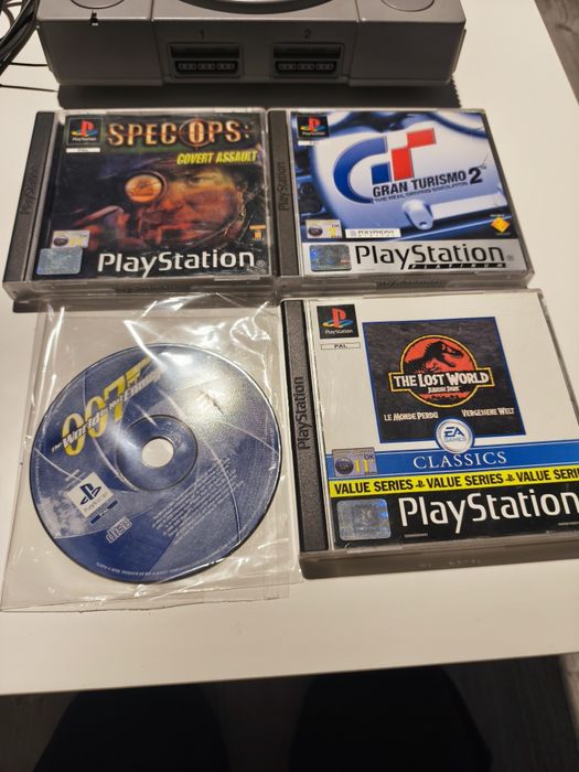 Sony PlayStation 1, Pad analog, 4 gry, pełne okablowanie