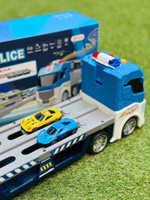 Трейлер-автовоз + великий трек+6 машинок