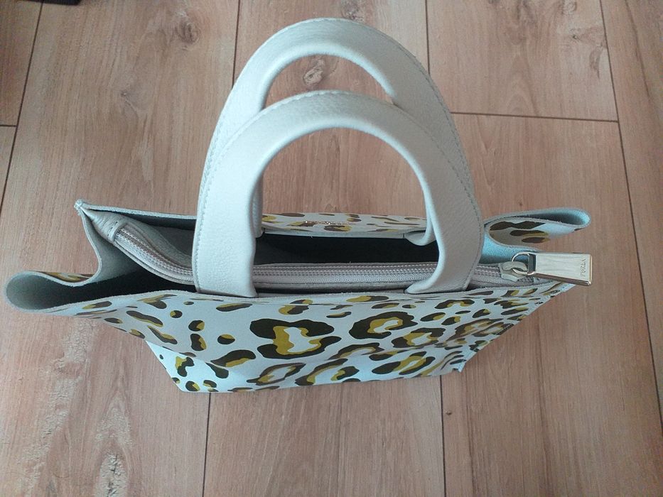 FURLA Divide It bag Medium oryginalna torebka skóra naturalna saffiano panterka do ręki