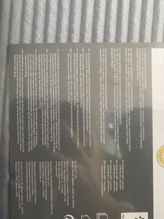 Pufa skladania ze schowkiem