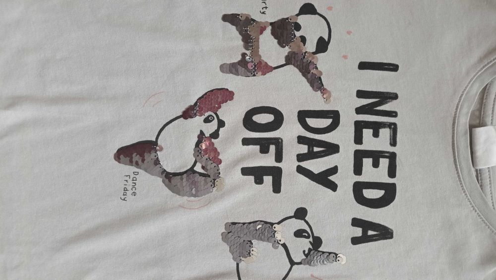 koszulka " a'la nietoperz" zara 128 szara panda