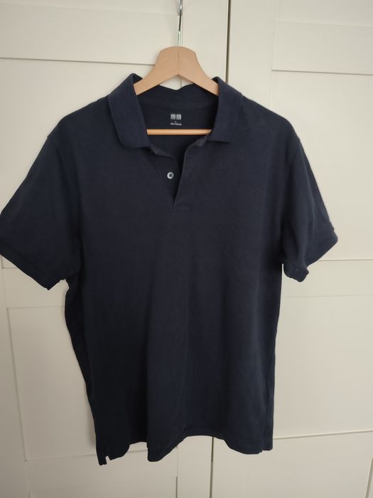 Uniqlo L granatowa koszulka polo