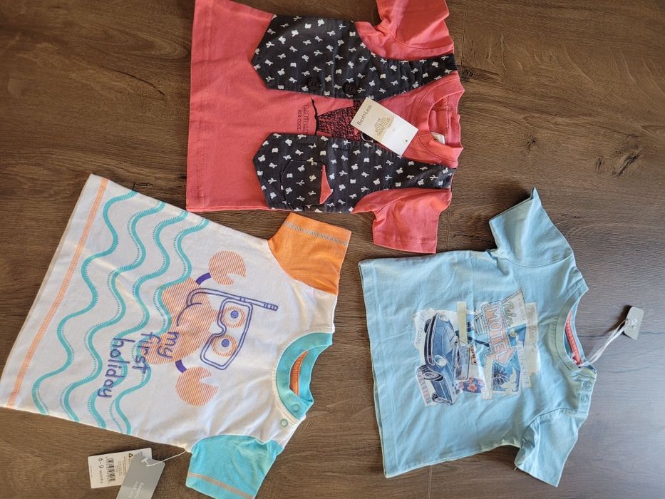 3 nowe t shirt y na 6- 9 miesięcy 68-74cm