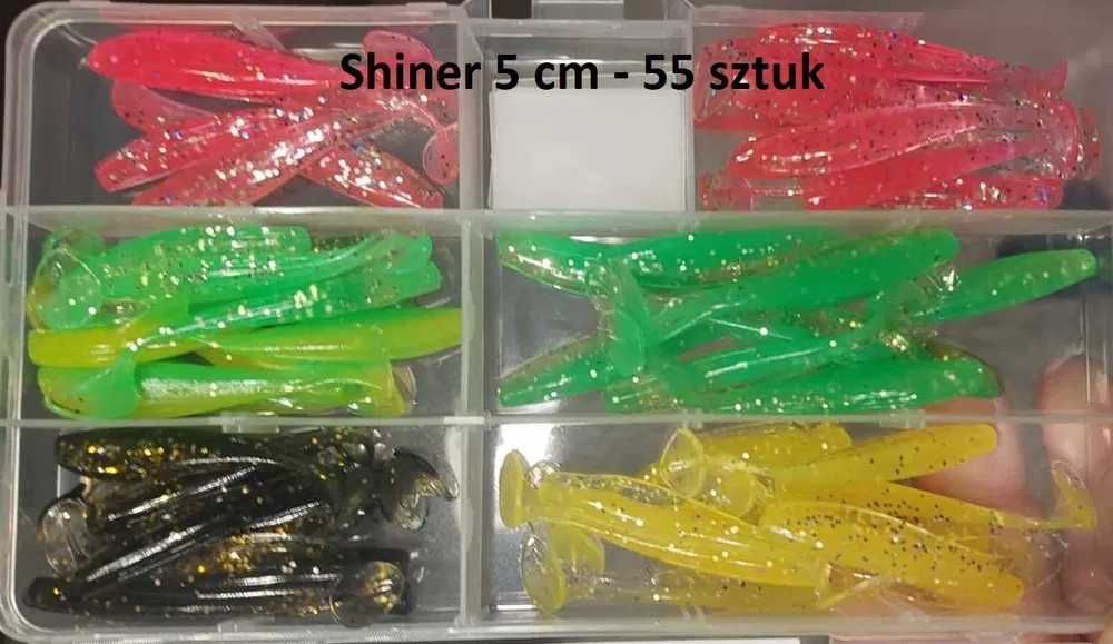 Shiner 50 mm mix - 55 sztuk przynęt w pudełku #twister