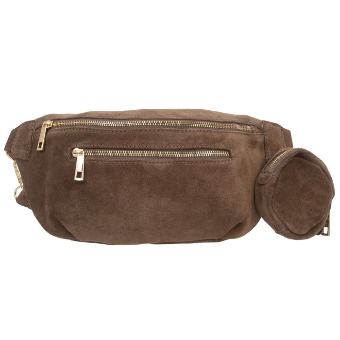 VERA PELLE nerka zamszowa saszetka biodrówka V716 taupe