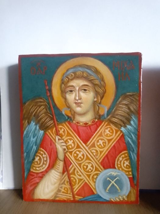 Рукописна ікона Архістратига Михаїла, розмір 12х15 см