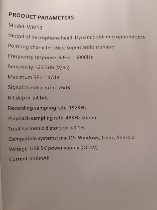 Мікрофон Zleek Wm13