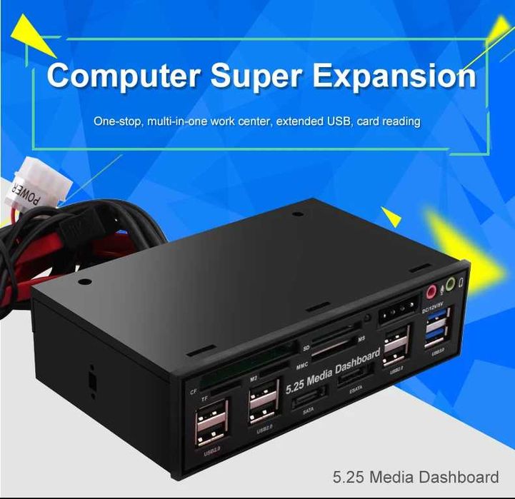 Передняя панель DeepFox Multifuntion 5,25 "Media Dashboard Card Reader