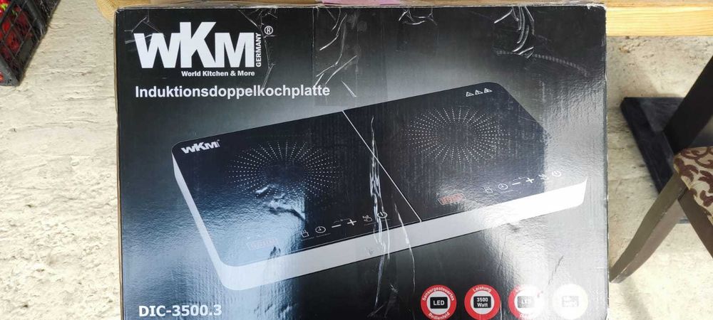 Двухконфорочная индукционная плита WKM DIC-3500.3 (3500 Вт) из Германии