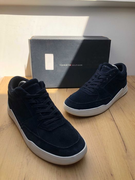 Granatowe Zamszowe Męskie Buty Tommy Hilfiger Rozmiar 45
