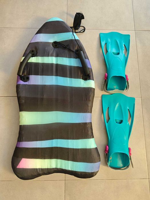 Prancha Bodyboard + Pés de Pato / Barbatanas – Conjunto Completo