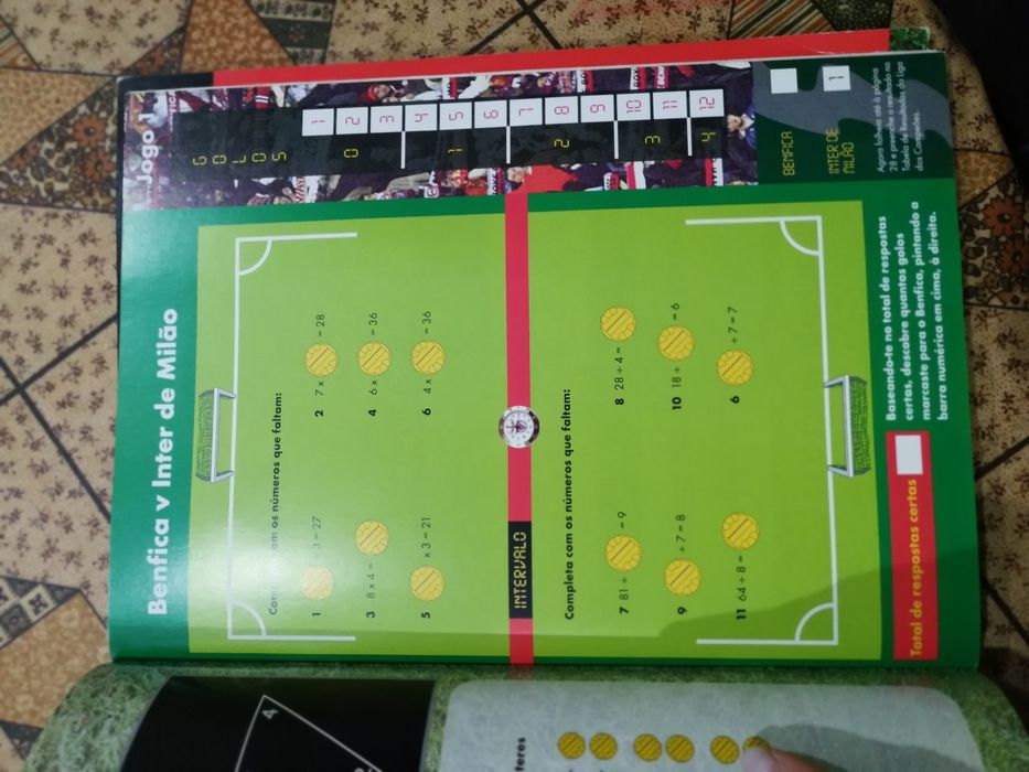 Treina matemática com o Benfica