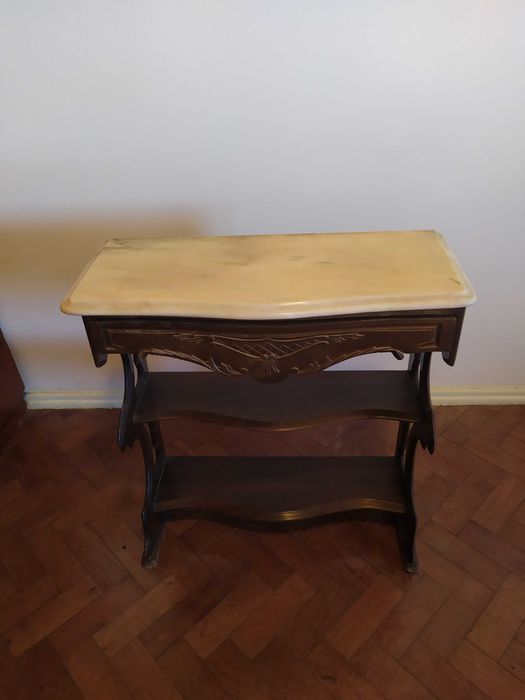 Aparador/consola elegante tampo em mármore, gaveta, excelente estado!