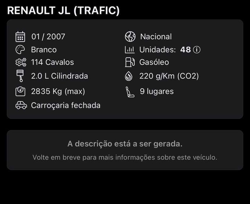 RENAULT Trafic - Para Peças