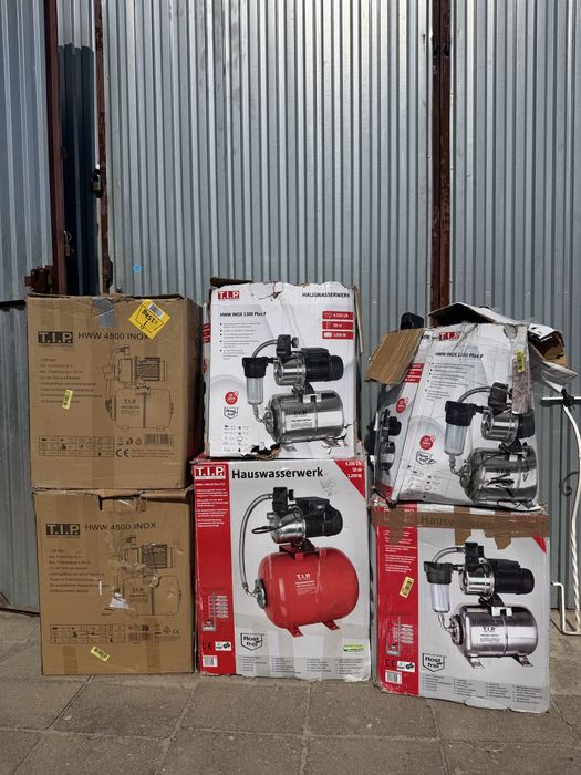TIP hydrofor, zestaw hydroforów 6 szt. Ze stali nierdzewnej, INOX 4500, HWW 1300 Plus F, uruchamiają się